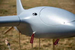 Detail of the Autonomous UAV MTS secured on a field catapult