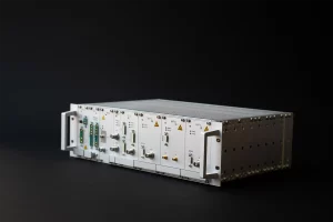 Modular train cab radio unit VS87 with control connectors and module ports