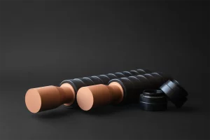 Close-up of TB-FRAG anti-tank drone warhead with charge and black modular body