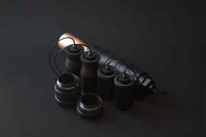 Selection of different drone warheads including HEAT, FRAG, and modular components