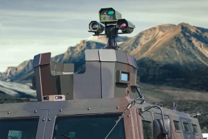 CANTIS multispectral imaging system mounted on armored vehicle for high-performance surveillance