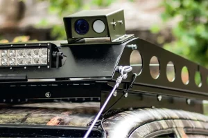 CAYMAN multispectral imaging system fixed to the roof of a tactical vehicle