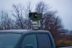 SYCH multispectral imaging system installed on vehicle roof, ready for active terrain scanning