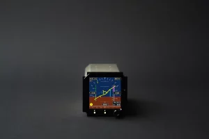 Front view of a standalone standby instrument ESIS showing flight parameters